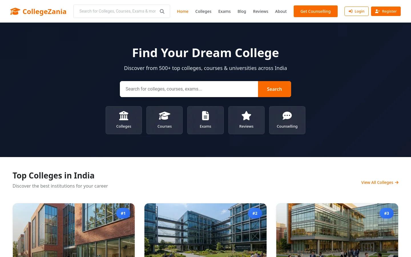 CollegeZania — India's College Discovery Platform